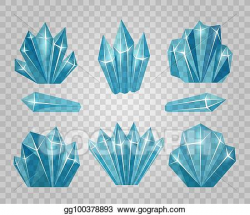 Vector Illustration - Ice crystals isolated on transparent ...