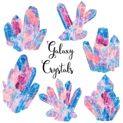 Watercolor Crystals clipart: 
