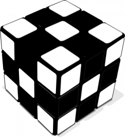 Rubik Cube Black & White 2 Clip Art at Clker.com - vector clip art ...