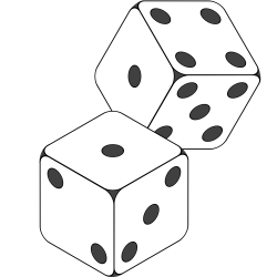 number 3 dice clipart black and white - Clipground