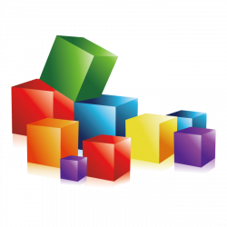 Colorful cube 3D computer graphics - Color cube decorative elements ...