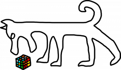 Clipart - Dog and Rubik's Cube