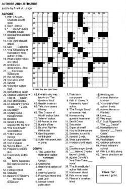 Crossword Puzzle: Great Books and Authors | Book Community Board ...