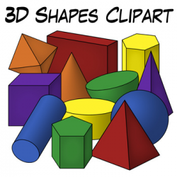 3D Shapes Clip Art | Geometric Solids | Math Teaching ...