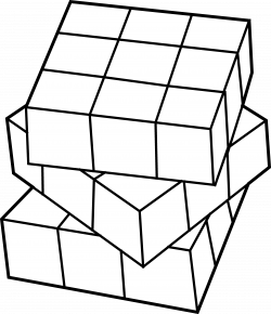 Rubiks Cube Line Art - Free Clip Art