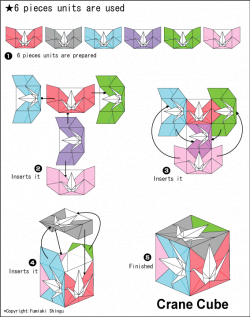 Origami Crane Cube instruction by Fumiaki Shingu | origami ...