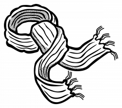 Black & White clipart scarf - Pencil and in color black & white ...