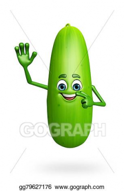 Stock Illustration - Cartoon character of cucumber. Clip Art ...