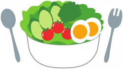 Clipart - Salad with fresh tomatoes, cucumber and eggs