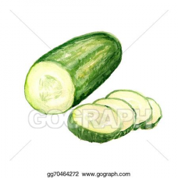 Stock Illustration - Half of cucumber. Clipart Drawing ...