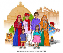 Vector design of Madhya Pradeshi family showing culture of ...