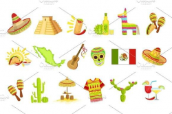 Mexican Culture Symbols Set. Clothes Icons | Clothes Icons ...