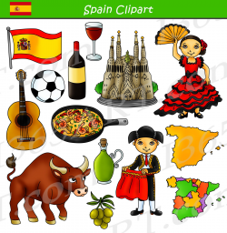 Spain Clipart Culture Graphics Bundle Set | Clipart 4 School ...