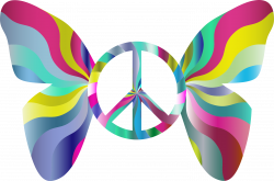 Groovy Peace Sign Butterfly 5 Icons PNG - Free PNG and Icons Downloads