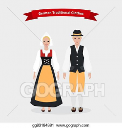 Vector Clipart - German traditional clothes people. Vector ...