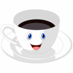 Cup And Saucer Cartoon Smiley Face, I Love Coffee, - Smiling ...