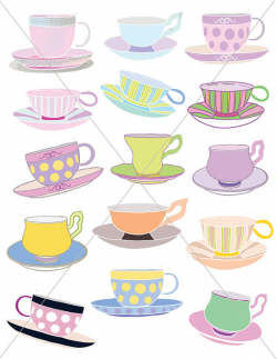 Teacups, Tea Party Graphics, Clipart Cups, Cup and Saucer ...