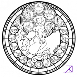 Jasmine Stained Glass. Free Coloring Page | Coloring | Pinterest ...