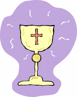 Communion Chalice Cup and Cross - Vector Image