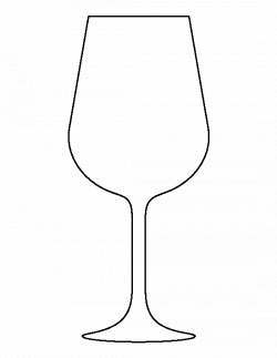 Wine glass pattern. Use the printable outline for crafts, creating ...