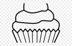 Cake Clipart Easy - Cupcake Black And White - Png Download ...