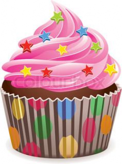 vector pink cupcake with sprinkles | crafts/classroom | Pink ...