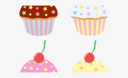 Cupcake Clipart Four - Cartoon Cakes And Sweets #1832709 ...