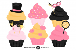 New Year's Eve Cupcakes Clipart