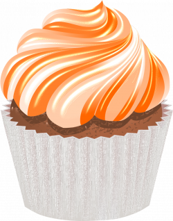 Cupcake Clipart - Orange Frosting Cupcake Clipart ...