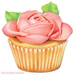 Rose-topped Cupcake | 3D deco | Food, Cupcakes, Clip art