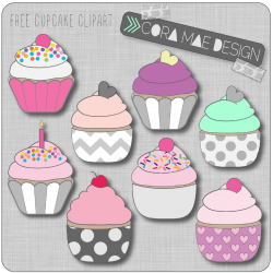 Free printable cupcake clipart for junk journals, art ...