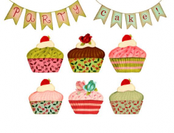Cupcake clipart, bake goods clipart, party clipart ...