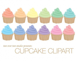 Cupcake Clipart Watercolor Cupcakes Pastel Cupcake ...