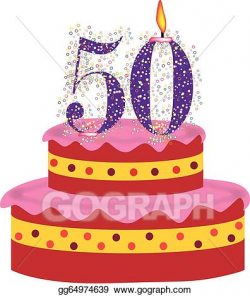 EPS Vector - Cake of fiftieth birthday. Stock Clipart ...