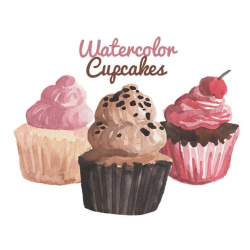 Watercolor Cupcake Clipart cake clip art bakery clipart cake sweets girly  chocolate artisan