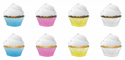 Assorted White Frosted Cupcakes Icons PNG - Free PNG and Icons Downloads