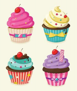 Colorful Cupcakes | לימוד | Cupcake illustration, Cupcake ...