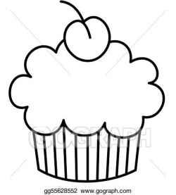 Stock Illustration - Cupcake with a cherry on top. Clipart ...