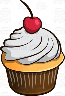 A sweet cupcake with cherry on top #cartoon #clipart #vector ...