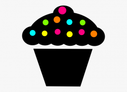 Polka Dot Cupcake Clip Art At Clker - Icons Black Png ...