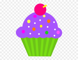 Cupcake Purple And Lime Clip Art - Birthday Cake Pink ...