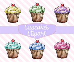 Hand Painted Cupcakes Clipart, Cupcake Graphics, Cupcake clip art, Cupcake  Png, Digital Clipart, Realistic Cupcake clipart, Cupcake Graphics