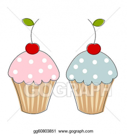 Vector Clipart - Two cupcakes. Vector Illustration ...