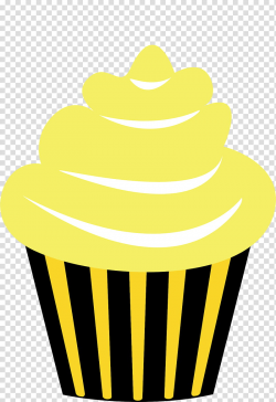 Cupcakes , yellow and black cupcake illustration transparent ...