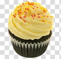 Cupcakes cupcake with yellow icing transparent background ...
