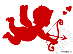 Red cupid clipart | Coloring Page
