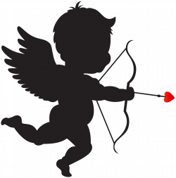 Cupid with Bow Silhouette PNG Clip Art Image | Gallery Yopriceville ...