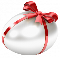 White Easter Egg with Red Bow Transparent PNG Clipart | OBRÁZKY ...