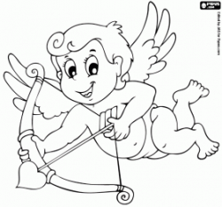 cupid coloring pages | Happy Valentine's day coloring pages ...