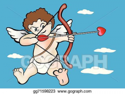 Vector Art - Cartoon cupid shooting love arrow. EPS clipart ...
